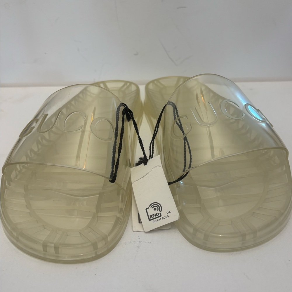 Gucci Cream Transparent Slides